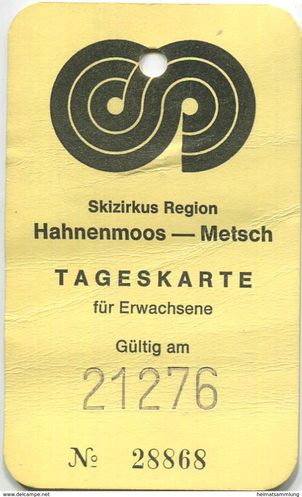 Schweiz - Skizirkus Region - Hahnenmoos Metsch - Tageskarte 1976 - Europe