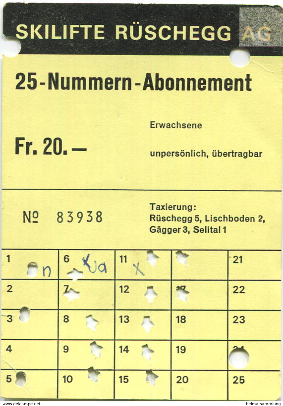 Schweiz - Skilifte Rüschegg - Abonnement - Europe