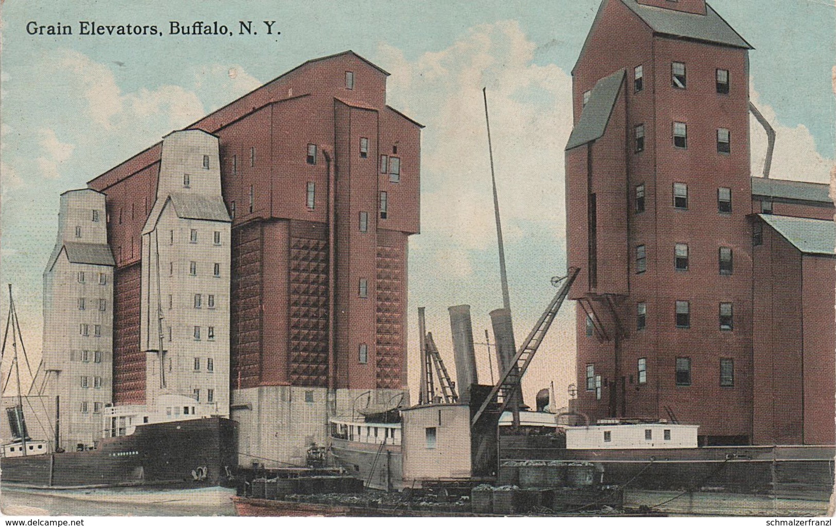 AK Buffalo Grain Elevators Harbour Port Hafen Factory Ship Liner New York NY Bei Cheektowaga Tonawanda - Buffalo