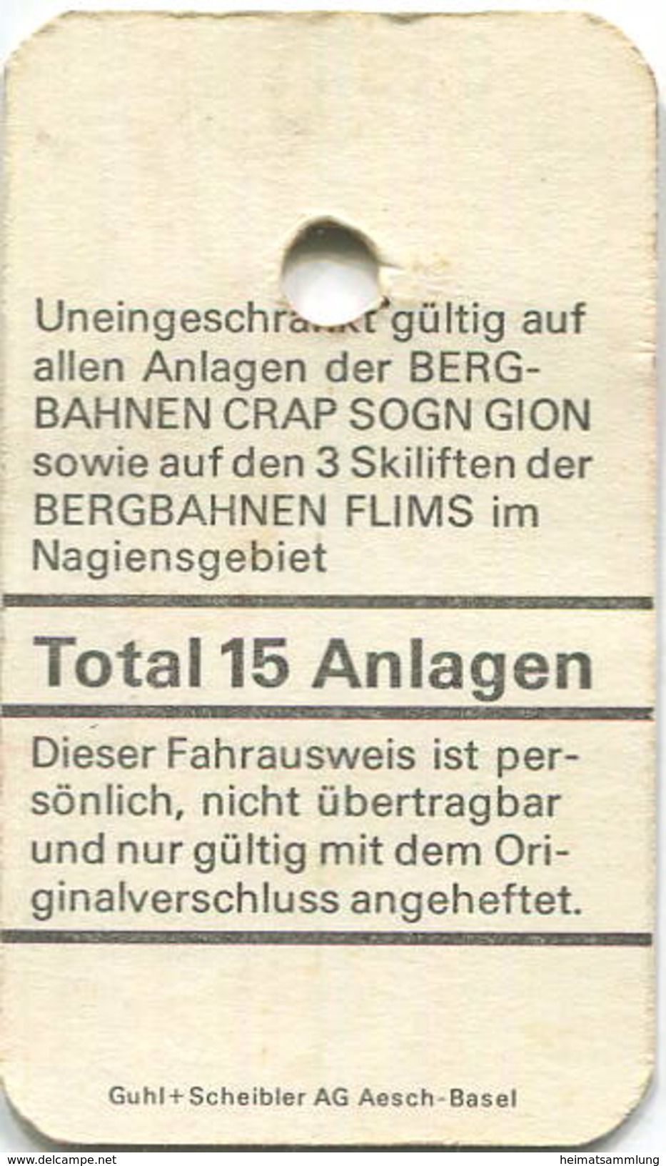 Schweiz - Crap Sogn Gion - Bergbahnen Und Skilifte Im Nagiensgebiet 1974 - Kinderkarte - Europa