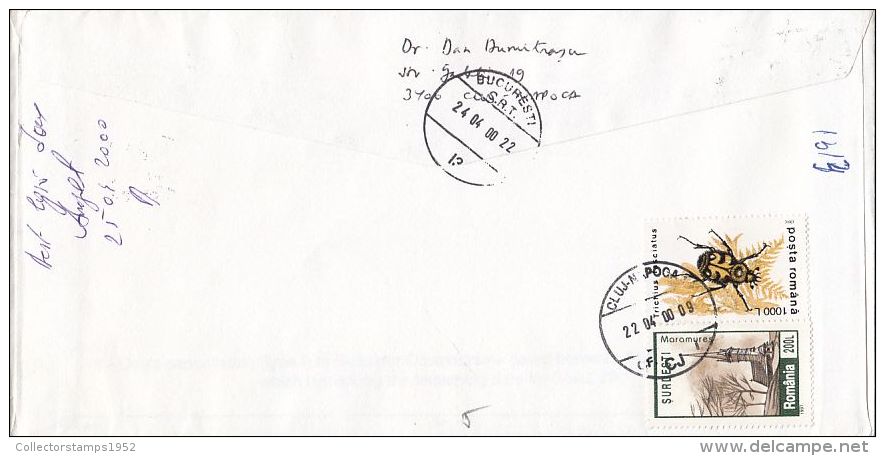 4924FM- ALBERT EINSTEIN, STAMPS AND SPECIAL POSTMARK ON REGISTERED COVER, 2000, ROMANIA - Albert Einstein