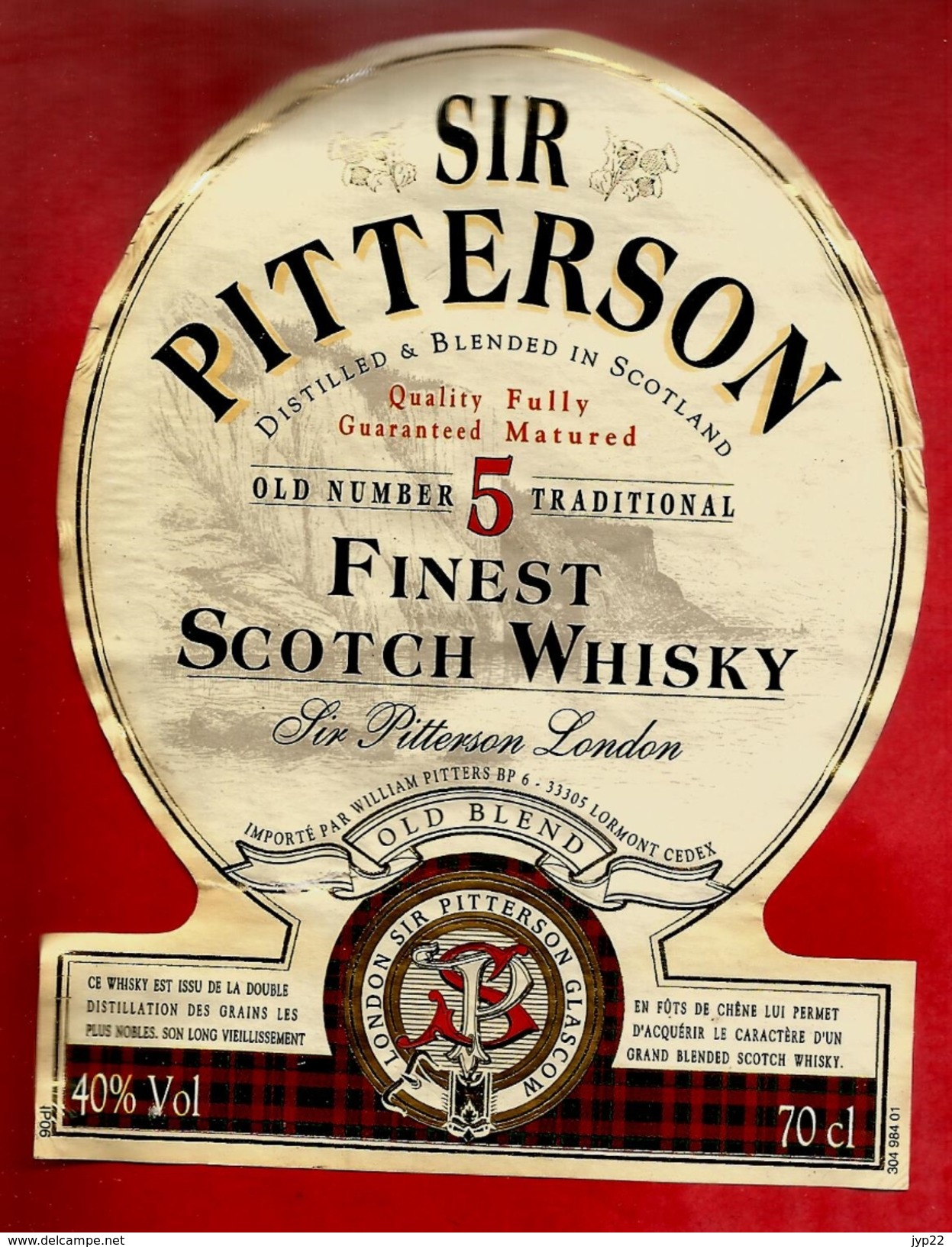 Etiquette Whisky Sir Pitterson Scotch Old Blend Ecosse - Whisky