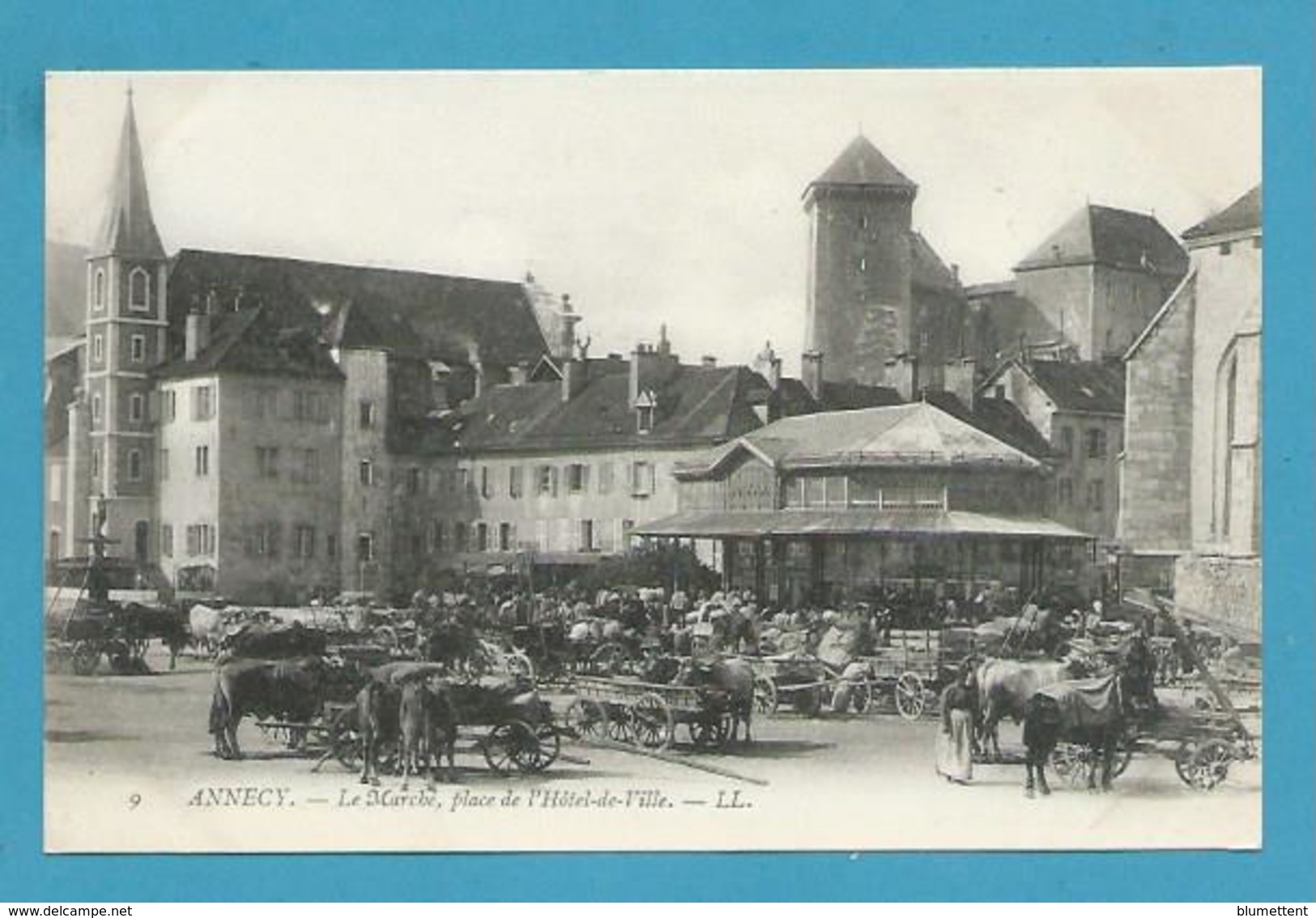 CPA 9 - Métier Marchands Ambulants Le Marché Place De L'Hôtel De Ville ANNECY 74 - Annecy