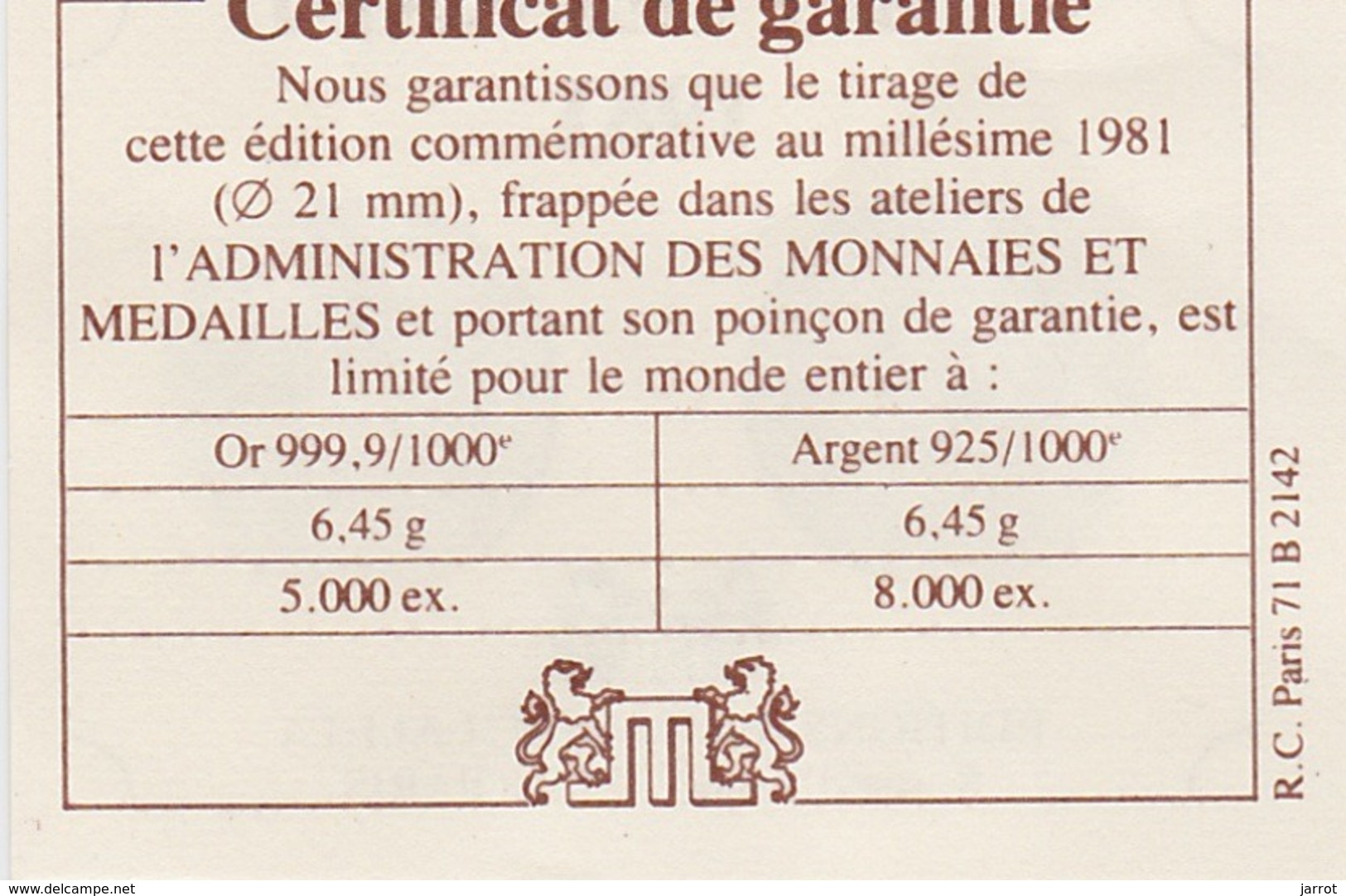 Medaille Or 999 François Mitterrand 1981 6,45 Gr équivalent à La Pièce De 20 Fr - Otros & Sin Clasificación