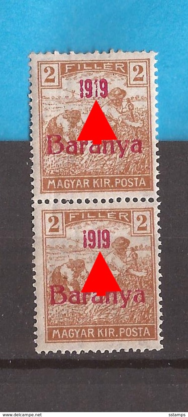1919  5   BARANYA  UNGARN SERBIA JUGOSLAVIJA OVERPRINT  TYP II TYP III  NEVER HINGED - Baranya