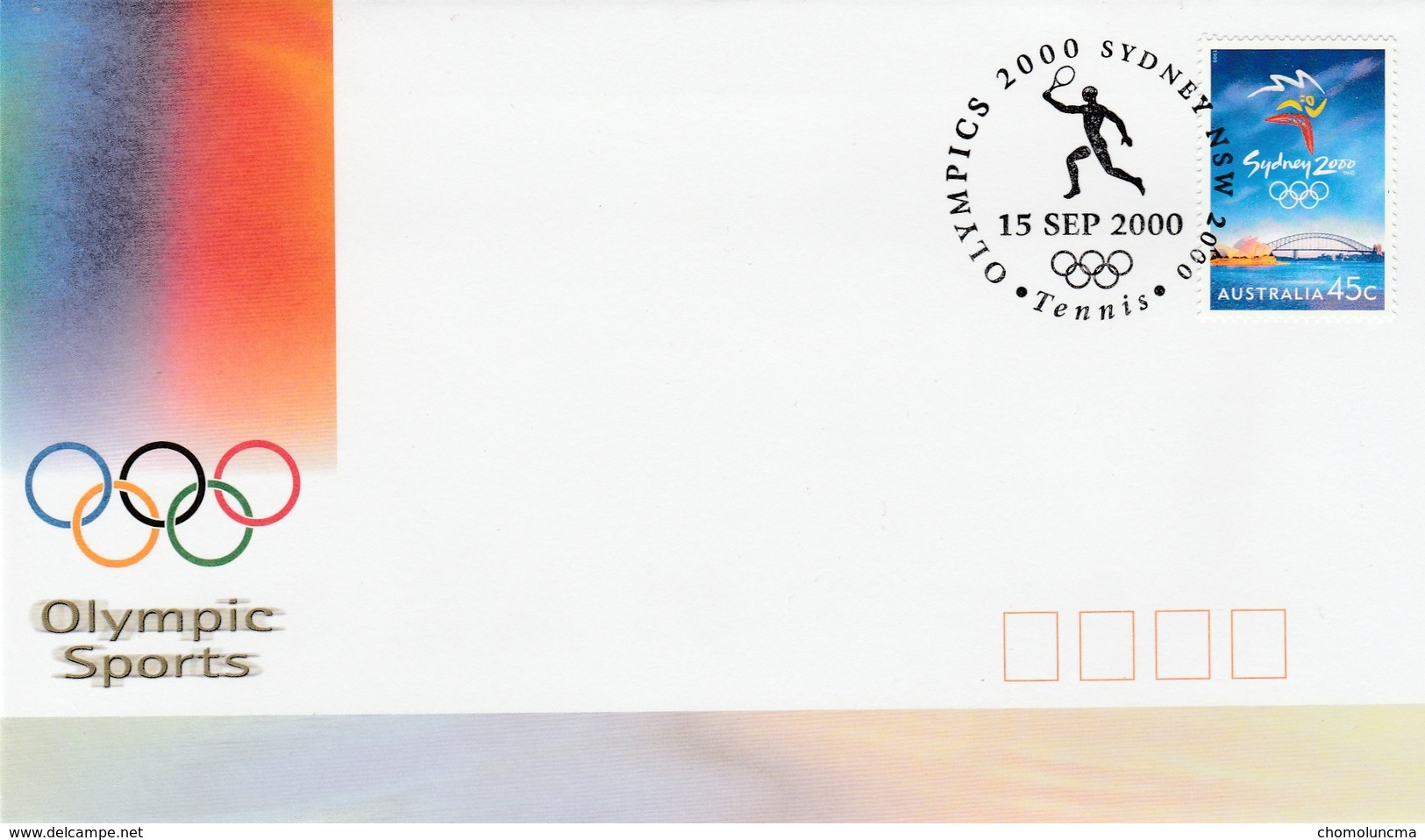 Sydney 2000 Official Cover Jeux Olympiques Olympics Games Olympische Tennis With Similar Stamps And Handstamp Olympics - Sommer 2000: Sydney