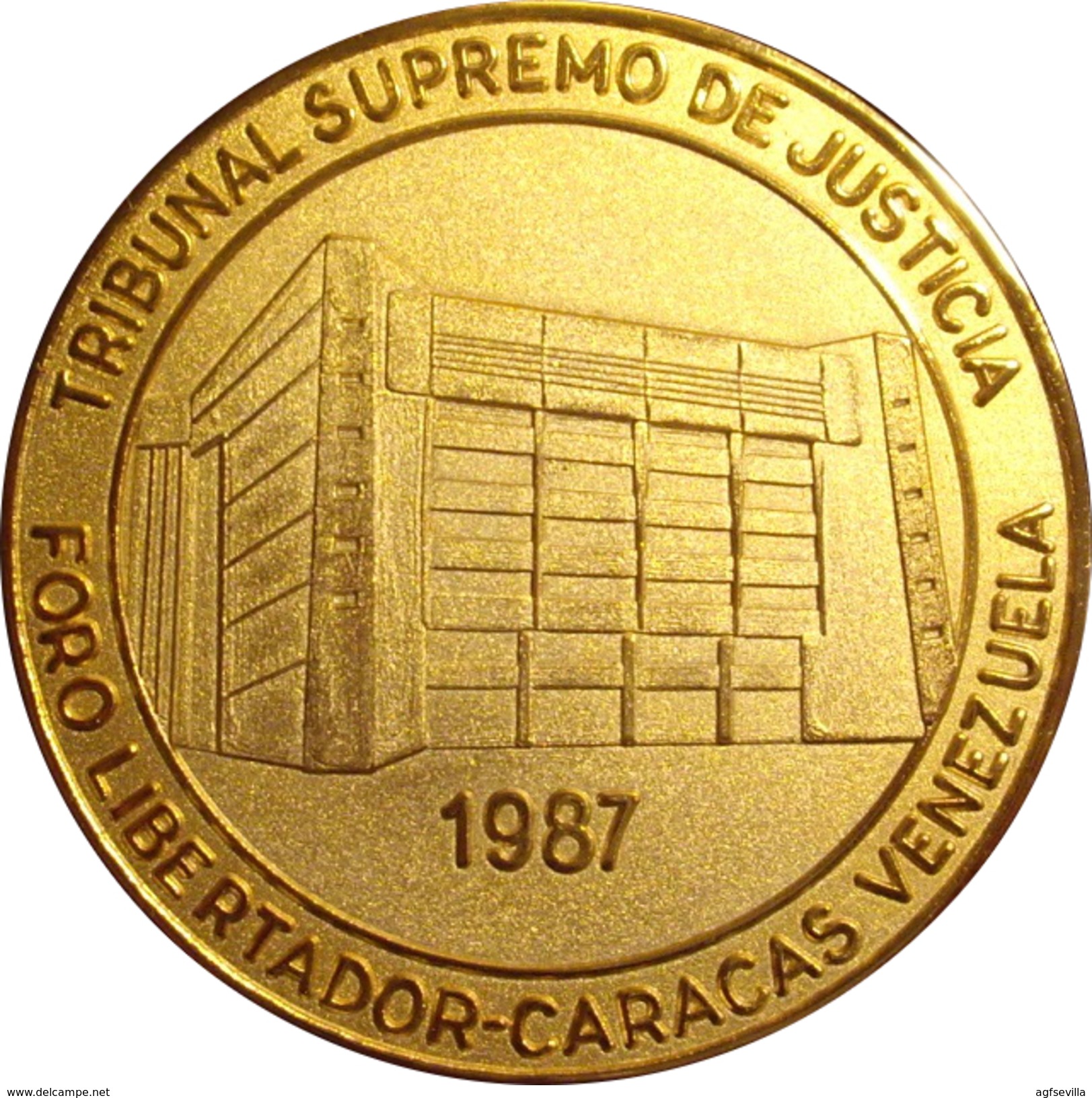 VENEZUELA. MEDALLA DEL TRIBUNAL SUPREMO DE JUSTICIA. 1.987. CON ESTUCHE ORIGINAL - Professionali / Di Società