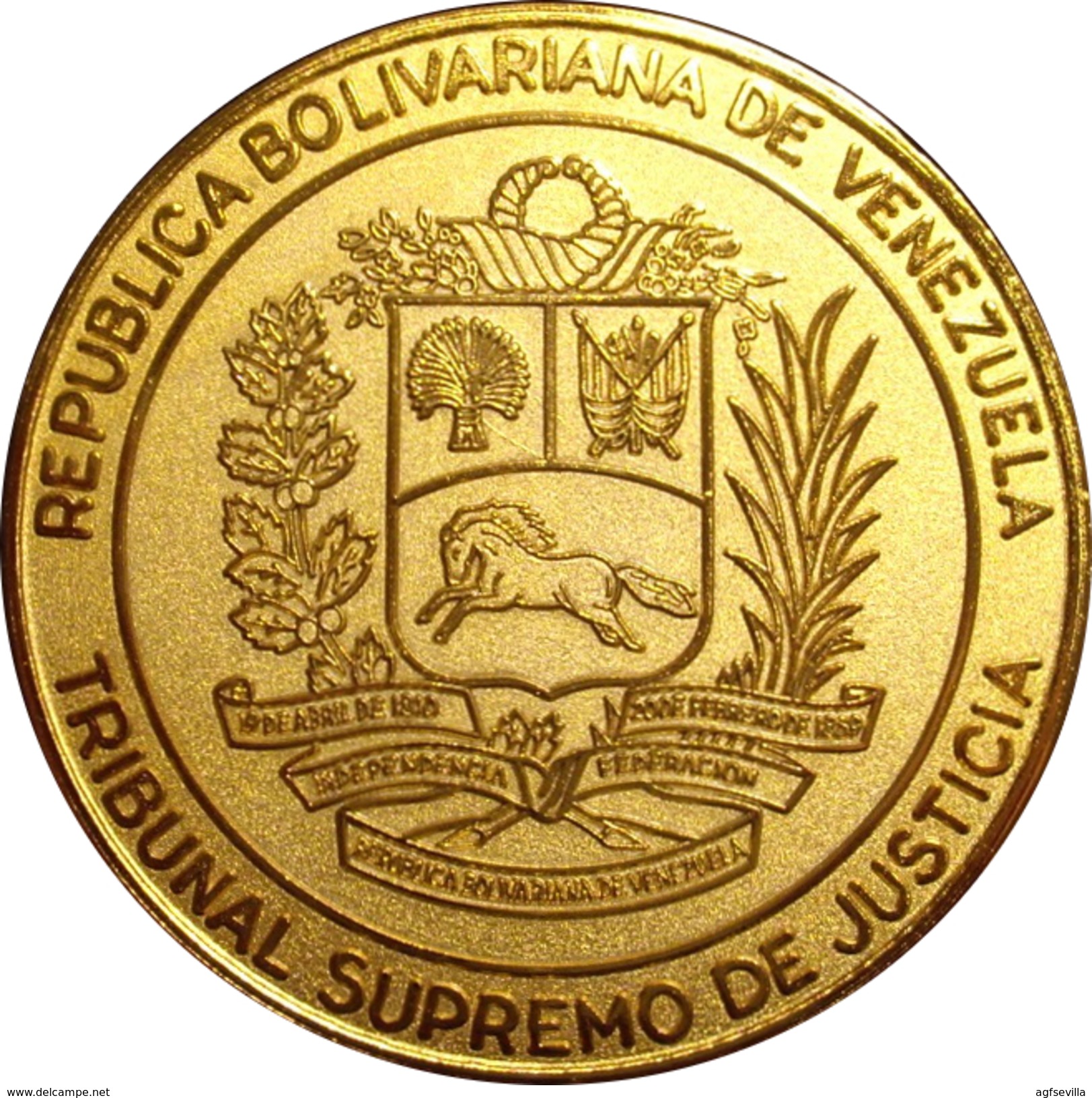 VENEZUELA. MEDALLA DEL TRIBUNAL SUPREMO DE JUSTICIA. 1.987. CON ESTUCHE ORIGINAL - Professionali / Di Società