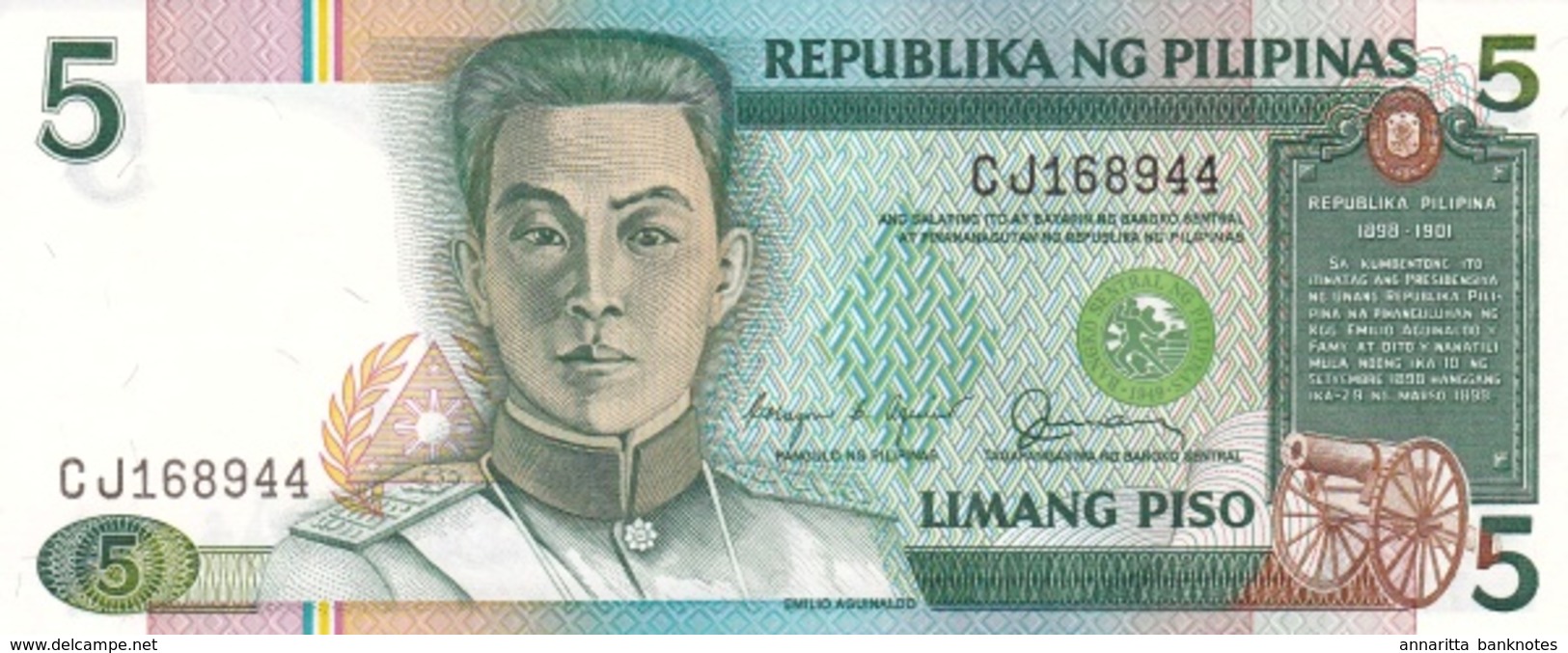 PHILIPPINES 5 PISO (PESOS) 1985 P-168b UNC  [PH1027b] - Philippines