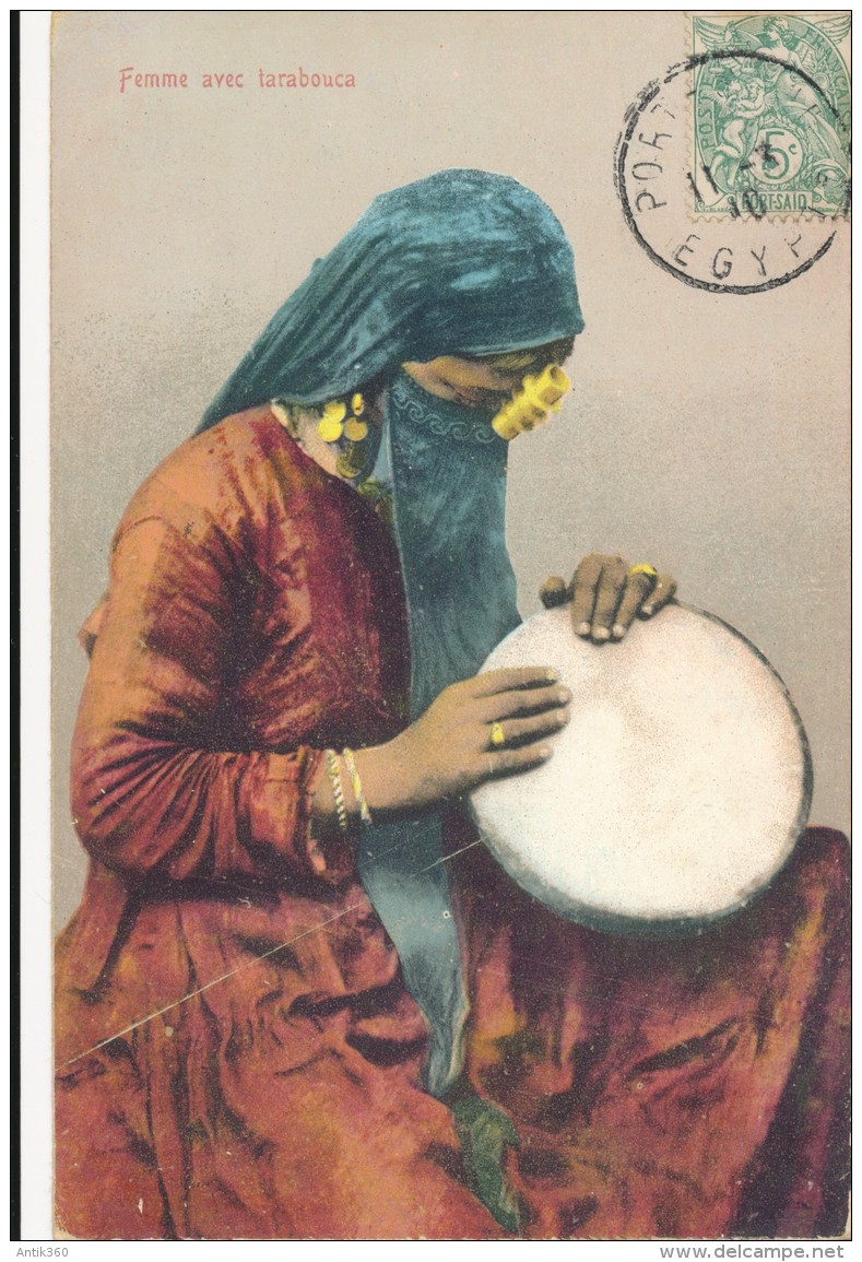 CPA EGYPTE Femme Musicienne Avec Tarabouca - Other & Unclassified