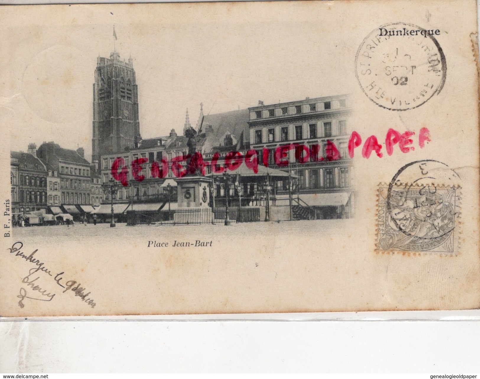 59 - DUNKERQUE - PLACE JEAN BART-  CARTE PRECURSEUR 1902 - Dunkerque