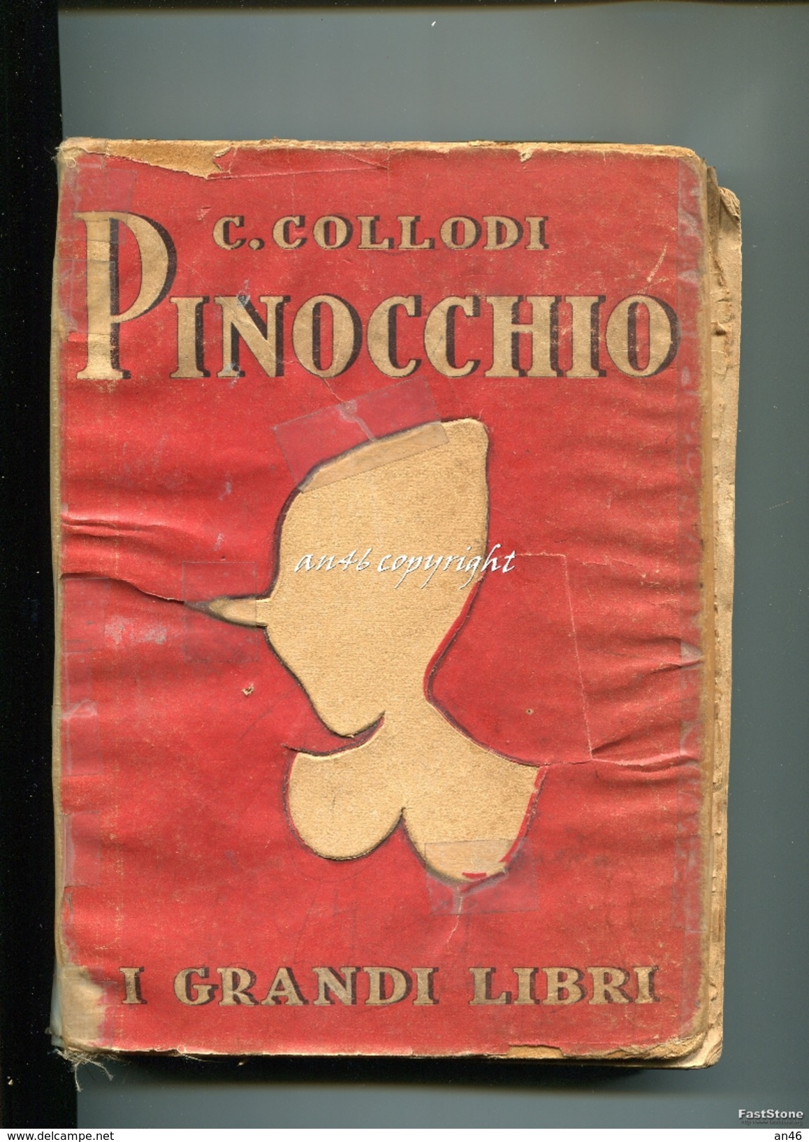 LIBRO-LIVRE-PINOCCHIO_I GRANDI LIBRI_CASA EDITRICE SALANI 1945_FIRENZE_254 PAGINE_DISEGNI DI F.FAORZI_COMPLETO_ - Classici