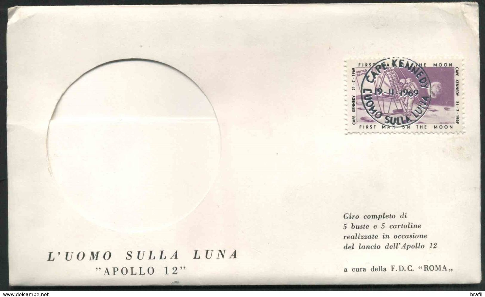 1969 Spazio, Le 5 Buste U.S.A. Realizzate In Occasione Del Lancio Apollo 12, Con Custodia - North  America