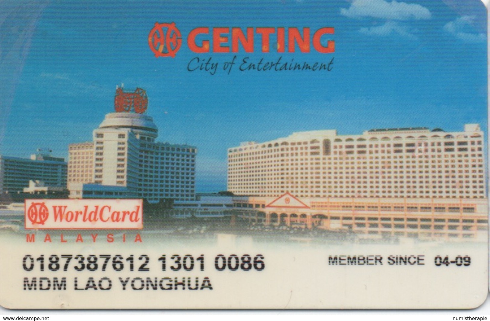 Genting City Of Entertainment : World Card Malaysia - Casino Cards