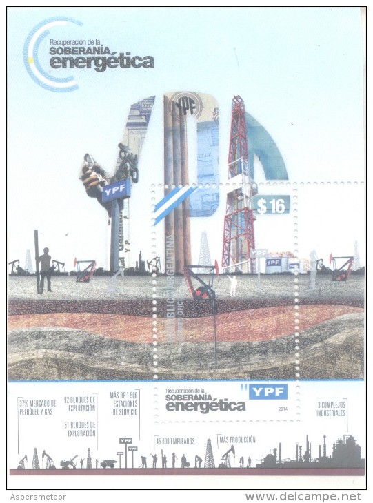 YPF YACIMIENTOS PETROLIFEROS FISCALES - RECUPERACION DE LA SOBERANIA ENERGETICA REPUBLICA ARGENTINA HOJITA BLOC AÑO 2014 - Hojas Bloque