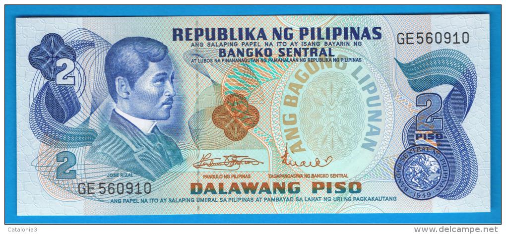 FILIPINAS - PHILIPPINES -  2 Piso ND SC  P-159  Numeros En Negro - Filipinas