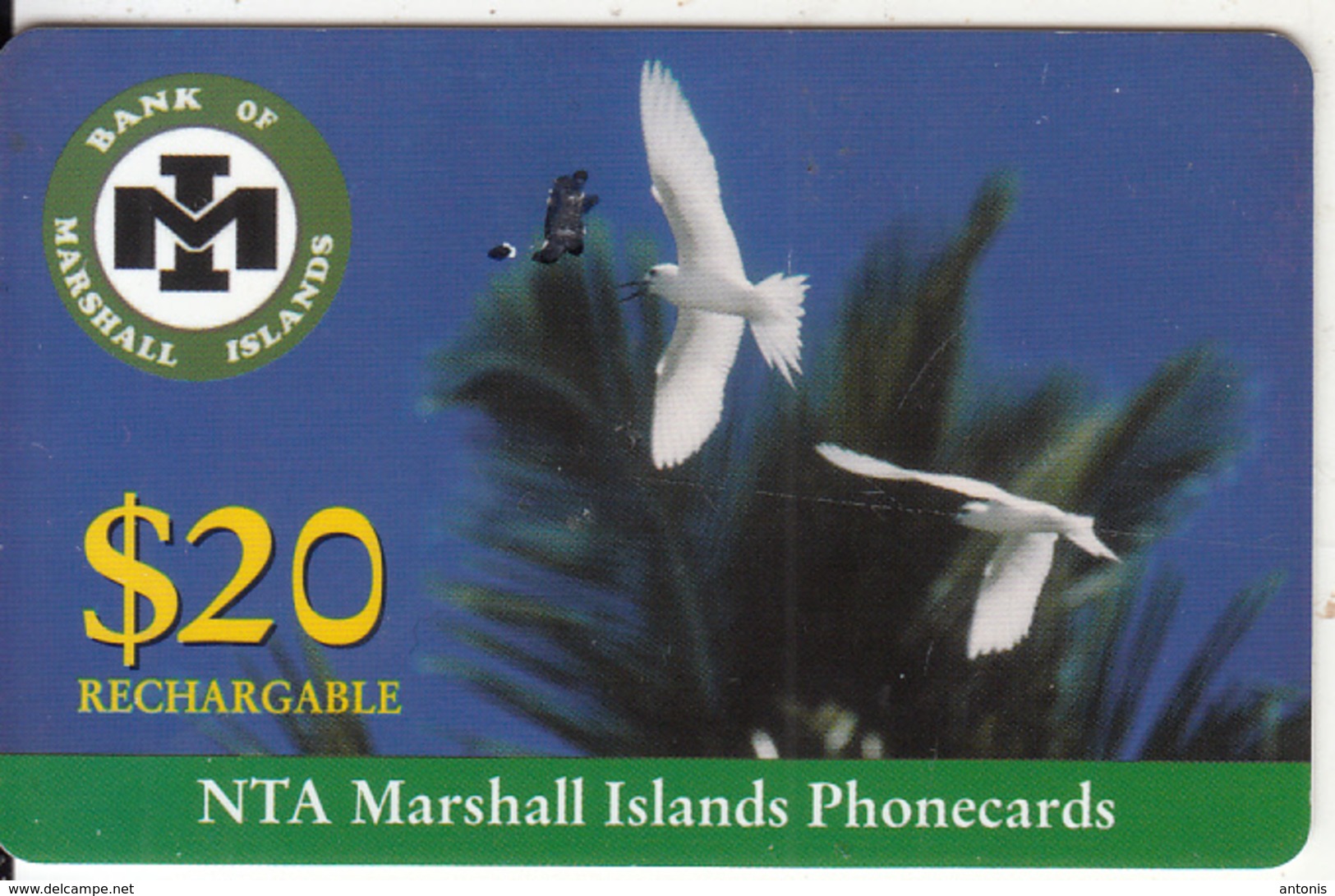 MARSHALL ISLANDS - M.I.N.T.A. Recharge Card $20, Used - Marshall