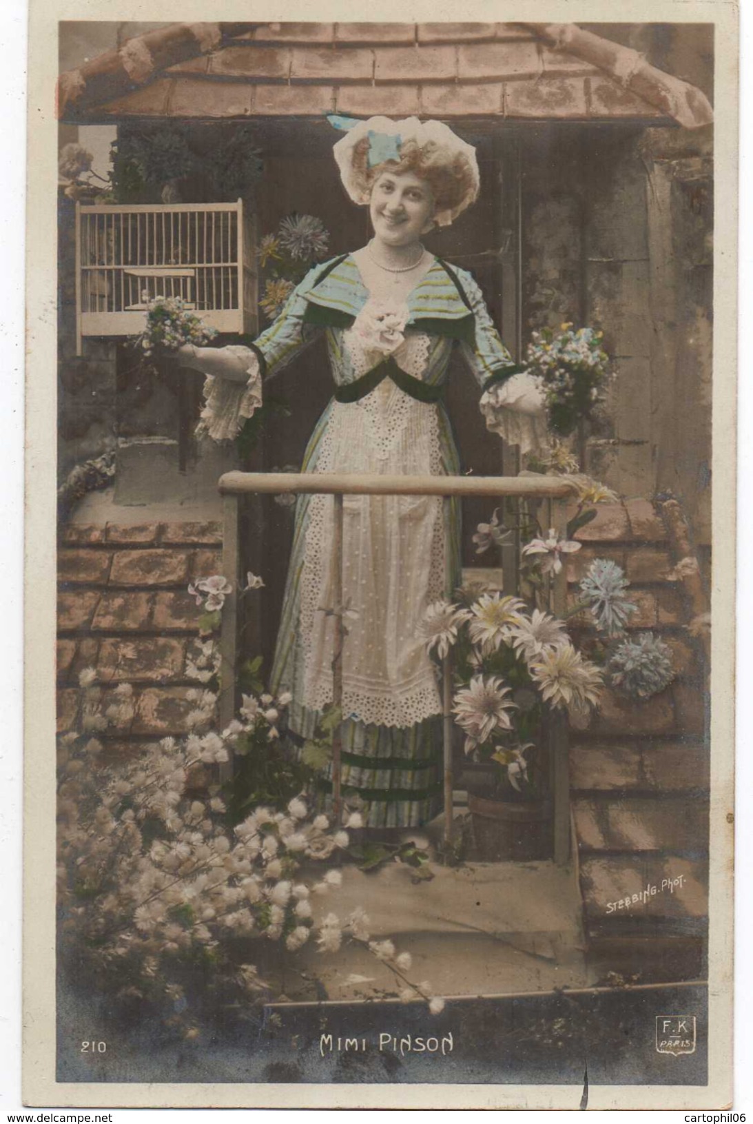 - FRANCE (spectacle) - CPA Ayant Voyagé PARIS 1906 - MIMI PINSON - Photo STEBBING - Série F.K 210 - - Artistes