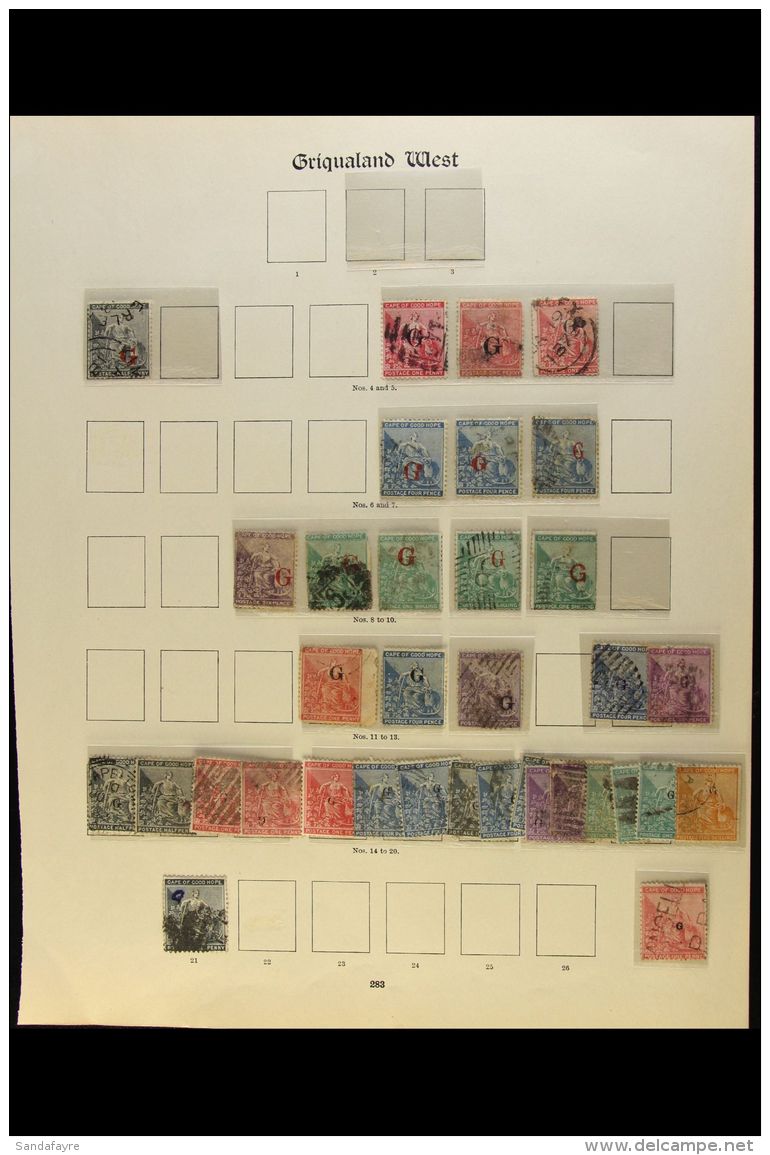 GRIQUALAND 1877-9 USED COLLECTION - Includes 1877-8 &frac12;d Type 1a, 1d Types 1a, 2, 3, 4d No Frame Line Types... - Unclassified