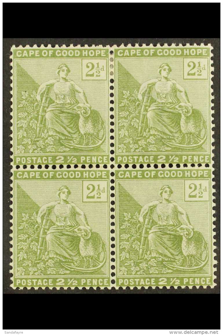 CAPE OF GOOD HOPE 1892 2&frac12;d Sage Green, SG 56, Very Fine Mint Block Of 4 (lower Stamps Are Nhm) For More... - Unclassified
