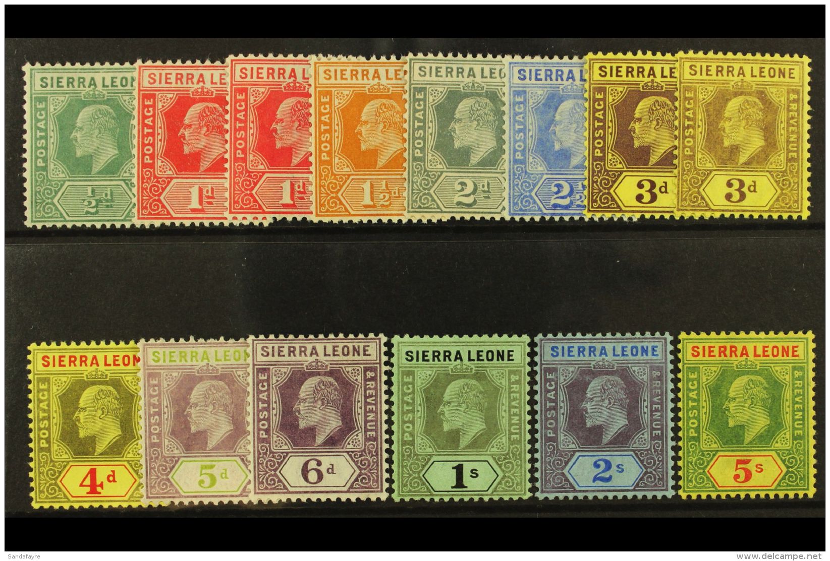 1907-12 Set To 5s, SG 99/110, With Both 1d And 3d Shades Or Papers, Fine Mint. (14) For More Images, Please Visit... - Sierra Leone (...-1960)