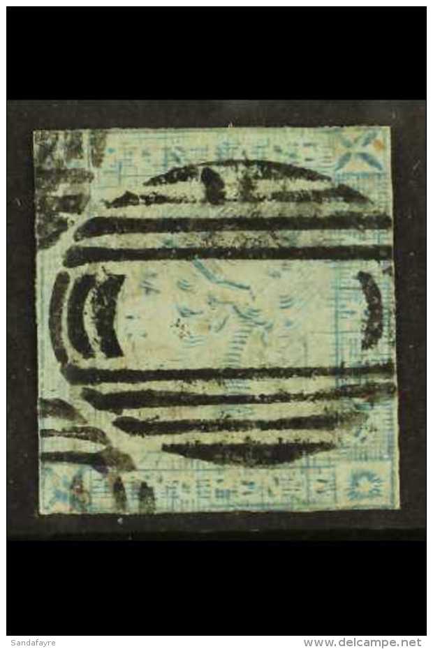1859 2d Blue On Bluish, "Lapirot" Worn Impression, SG 39,  Good Used With Clear Postmarks, Thinned,... - Mauritius (...-1967)