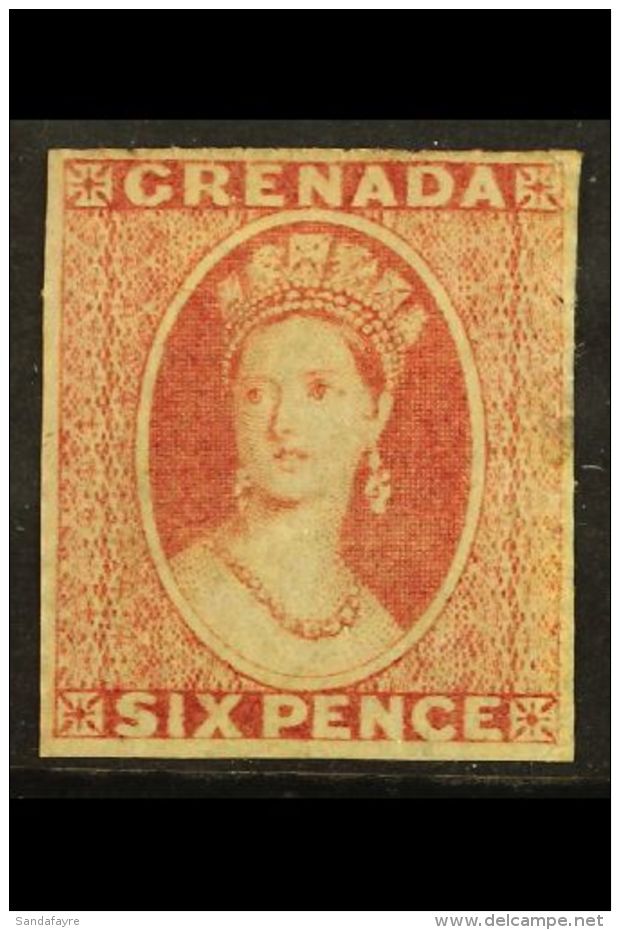 1861-62 6d Rose, SG 3, Mint With OG, Trimmed On Three Sides With Traces Of Perforations. Cat &pound;900 For More... - Grenada (...-1974)