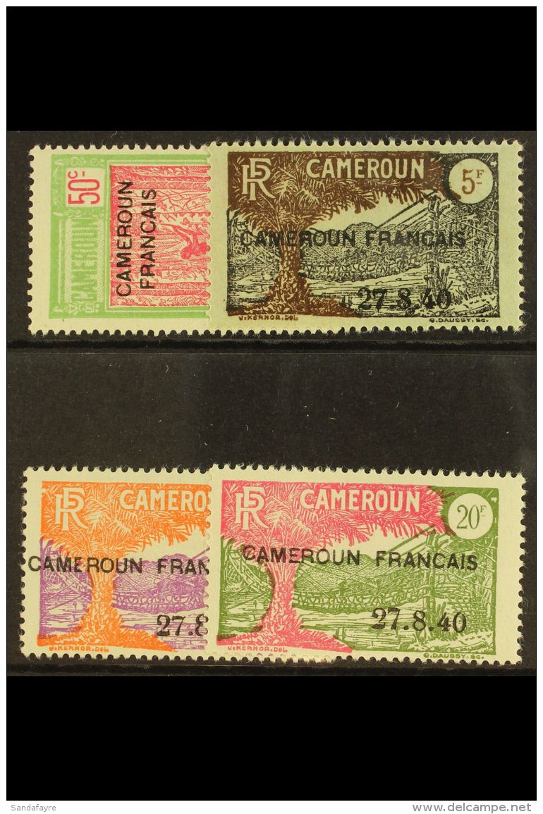 CAMEROUN 1940 50c To 20fr Stamps Of 1925-7, Ovptd, Yv 202/5, Very Fine Mint. (4 Stamps) For More Images, Please... - Other & Unclassified