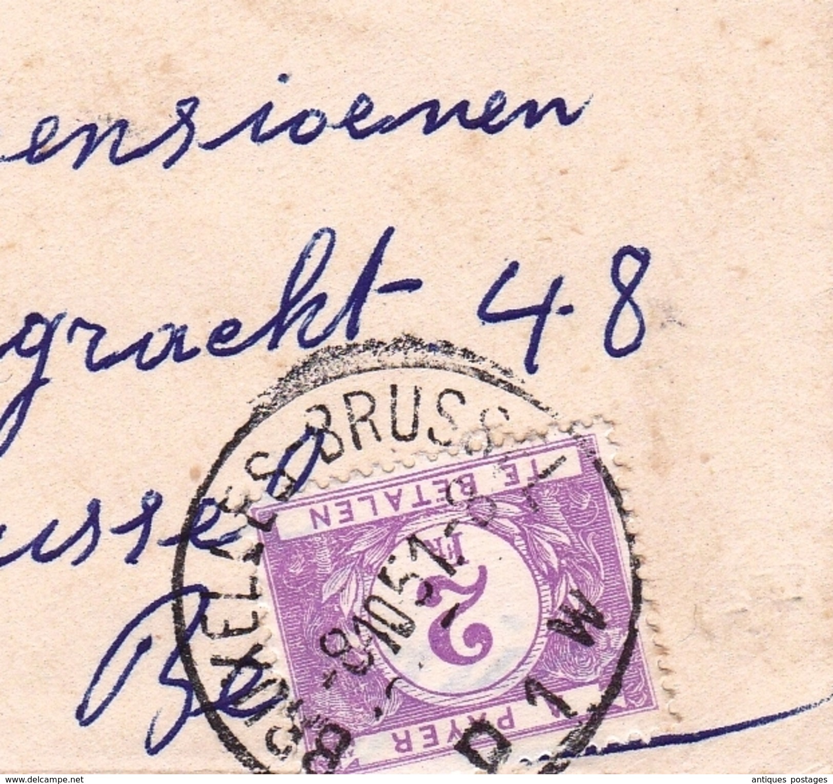 Lettre Angleterre KINGSTON ON THAMES Surrey Pour Bruxelles Belgique Timbre Taxe 1951 - Lettres & Documents