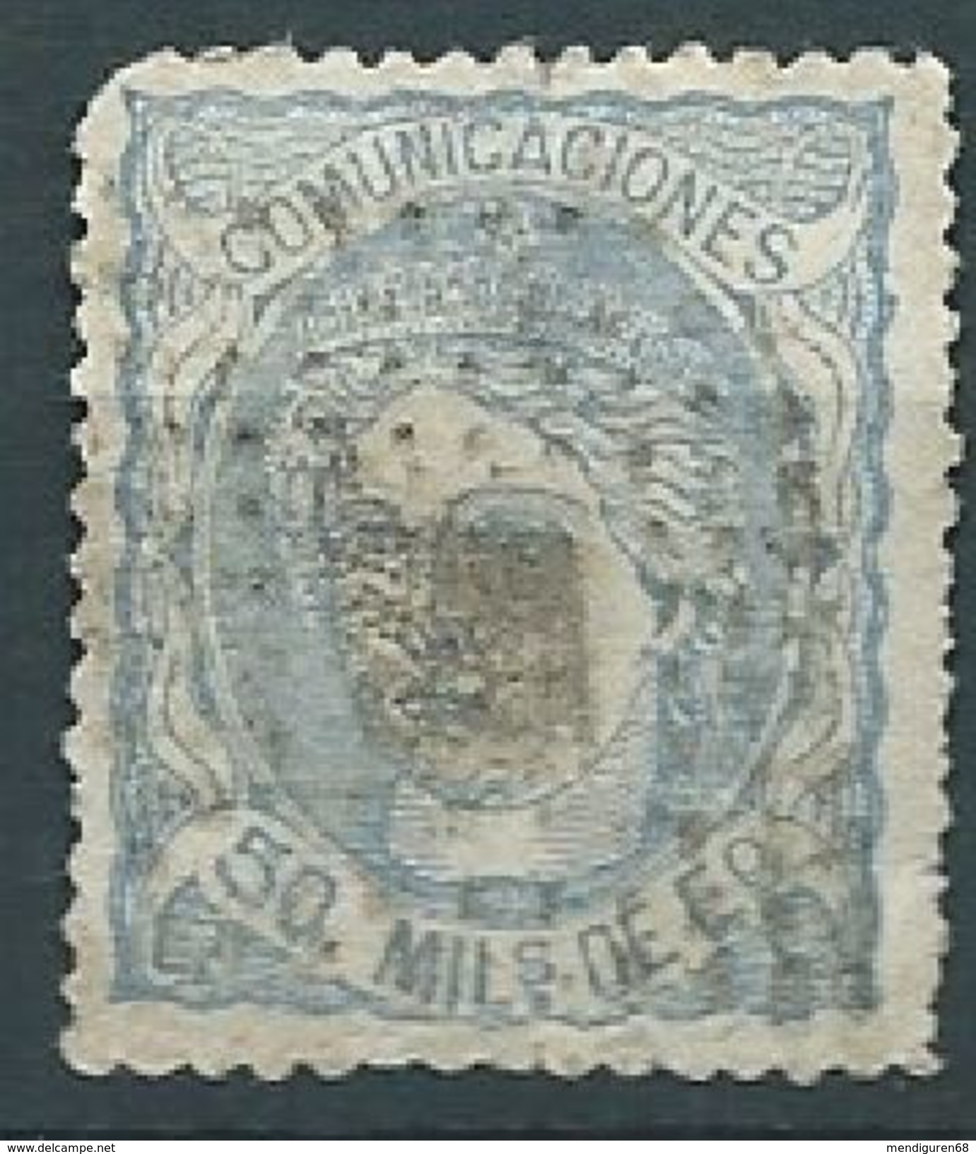 ESPAGNE SPANIEN SPAIN ESPAÑA  1870 Alegoría 50 Milésimas USED ED 107 MI 101 YV 107 SG 177 SC 166 - Oblitérés