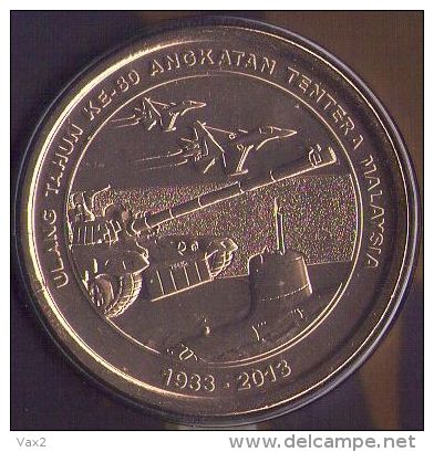 Malaysia 2013 Armed Forces 80th Anniversary Commemorative Coin Card Aircraft Tank Submarine - Malasia