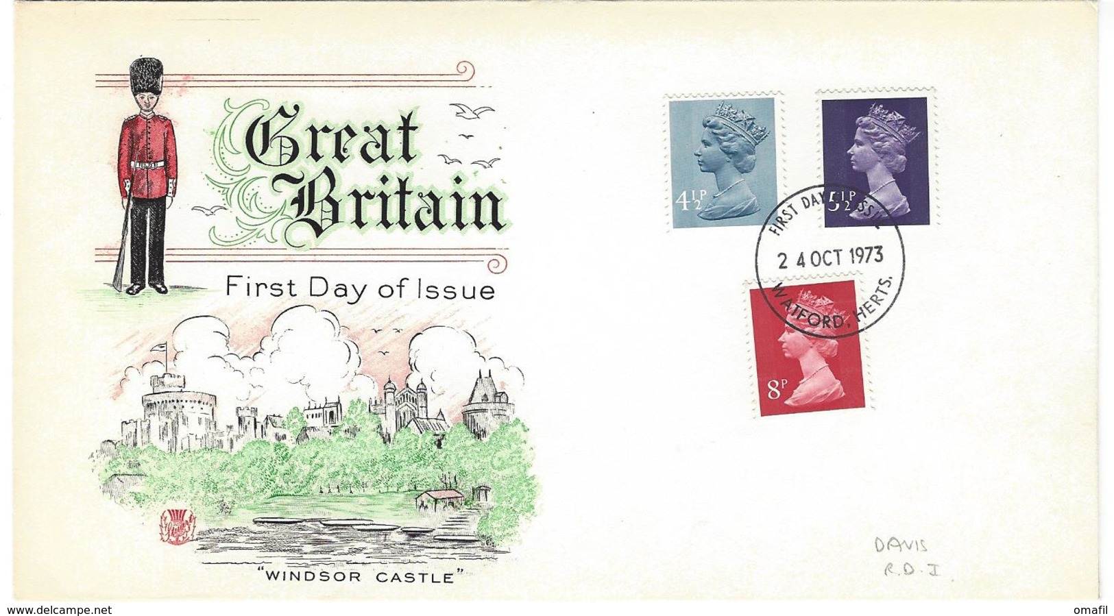 Groot Brittanië FDC Windsor Castle 24-10-1973 - 1971-1980 Em. Décimales