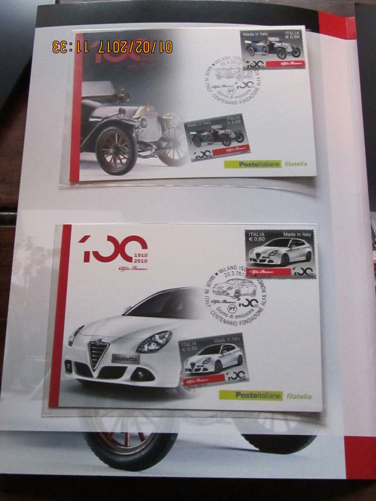 FOLDER ITALIA 2010 - 100 Anni Alfa Romeo 1910-1920 - Presentation Packs