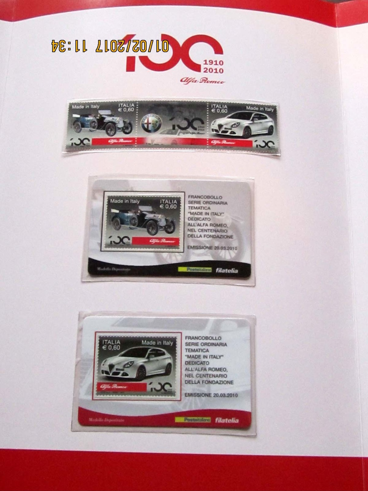 FOLDER ITALIA 2010 - 100 Anni Alfa Romeo 1910-1920 - Presentation Packs