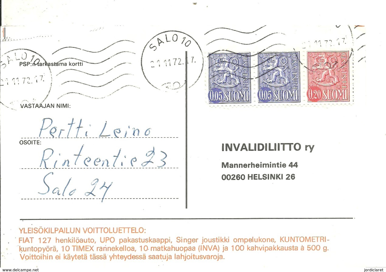 LETTER 1972 SALO - Covers & Documents