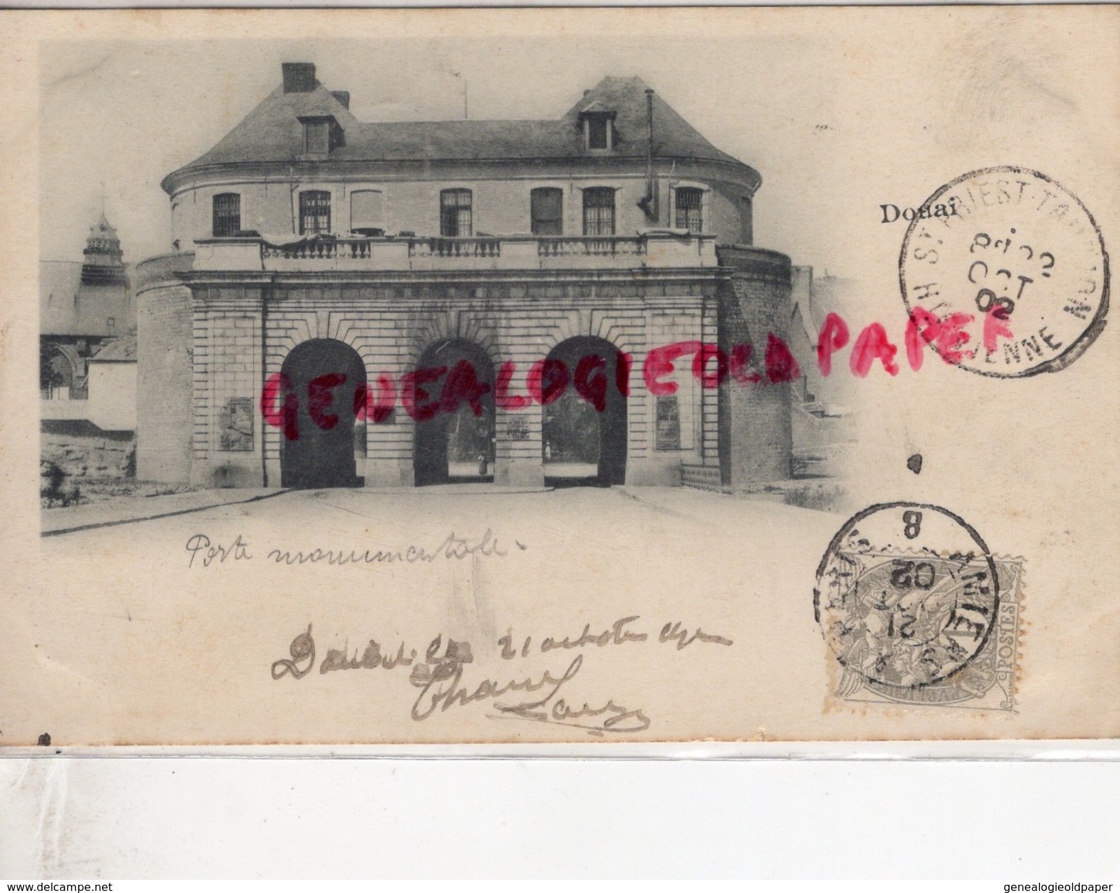 59 - DOUAI - PORTE MONUMENTALE -  CARTE PRECURSEUR 1902 - Douai