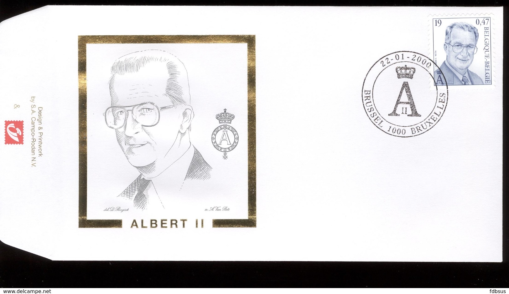 2000 - Fdc  - Obp 2886 - Koning King Roi Albert II  Type Broux MVTM - Cote Euro 5,00 - 1991-2000