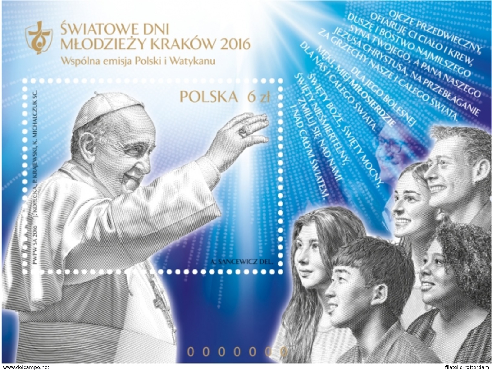 Polen / Poland - Postfris / MNH - Sheet Wereld Jongerendag Krakow 2016 - Neufs