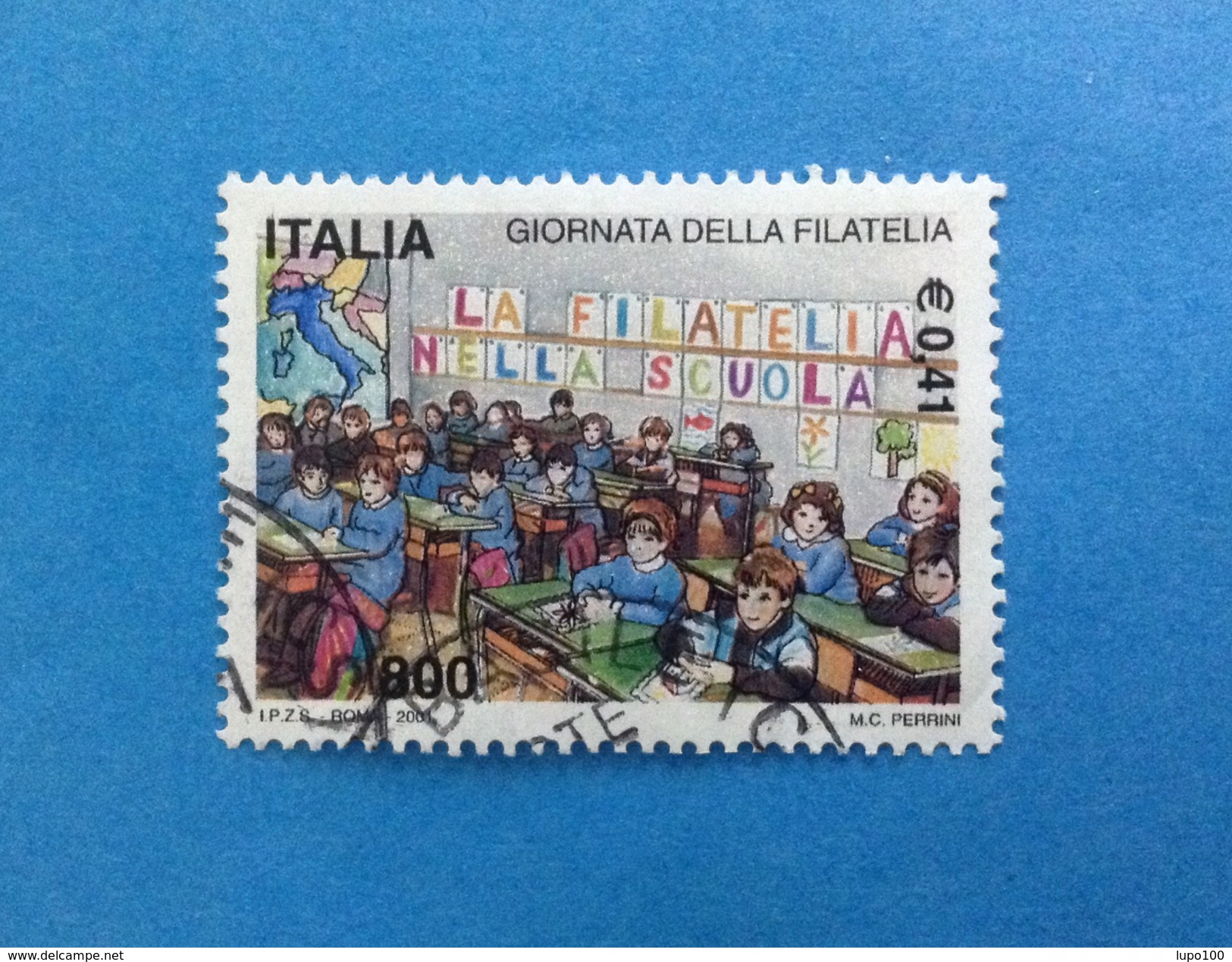 2001 ITALIA FRANCOBOLLO USATO STAMP USED - GIORNATA DELLA FILATELIA - - 2001-10: Usati