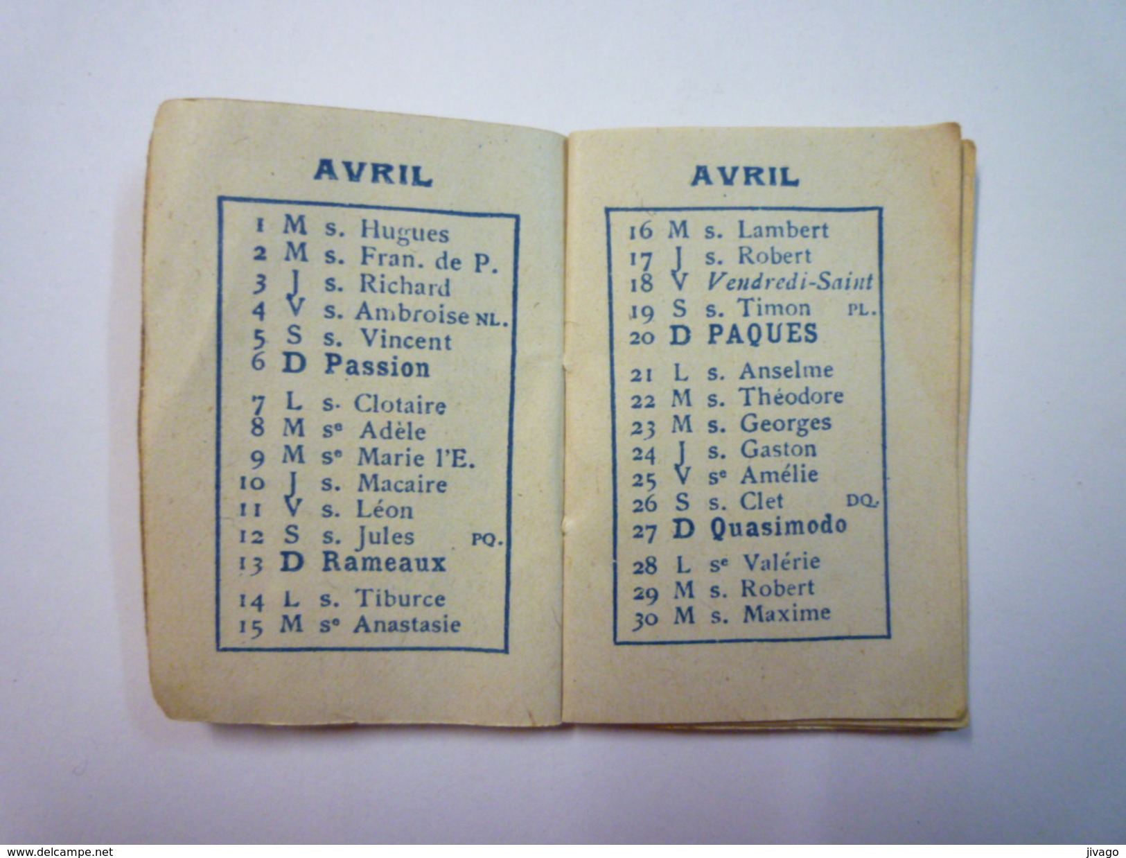 Joli  PETIT CALENDRIER  1924    (format 3,5 X 5cm) - Small : 1921-40