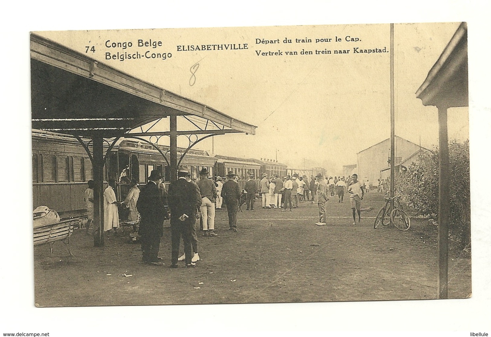 Elisabethville : Départ Du Train Pour Le Cap Entier Postal 30 Ctimes Rouge - Belgian Congo