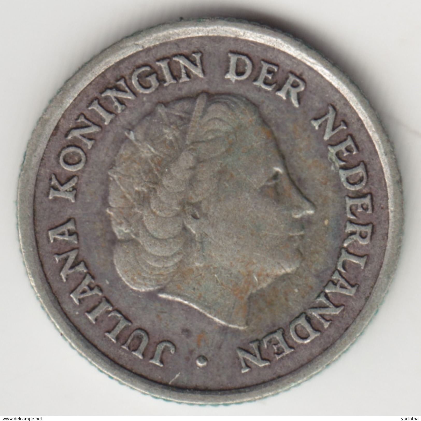 @Y@    Nederlandse Antillen  10 Cent  1962  ( 4565 )  Zilver - Nederlandse Antillen