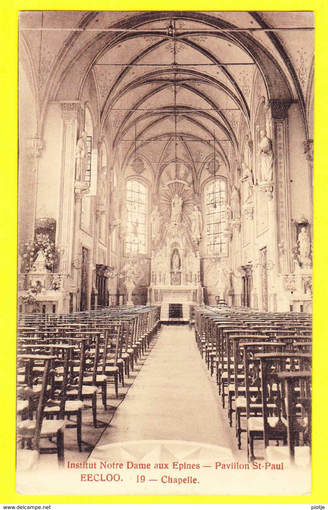* Eeklo - Eecloo (Oost Vlaanderen) * (nr 19) Institut Notre Dame Aux épines, Pavillon Saint Paul, Chapelle, Kapel, Rare - Eeklo
