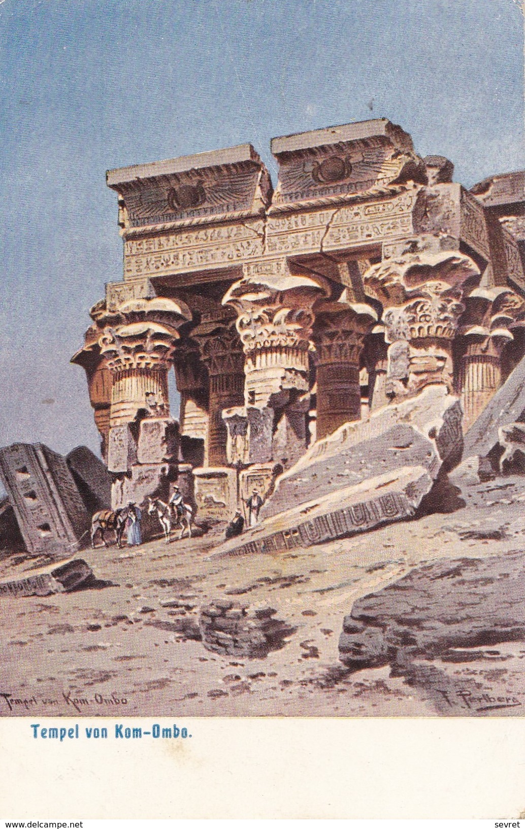 Tempel Von Kom-Ombo . Carte Ancienne Rare - Temples D'Abou Simbel