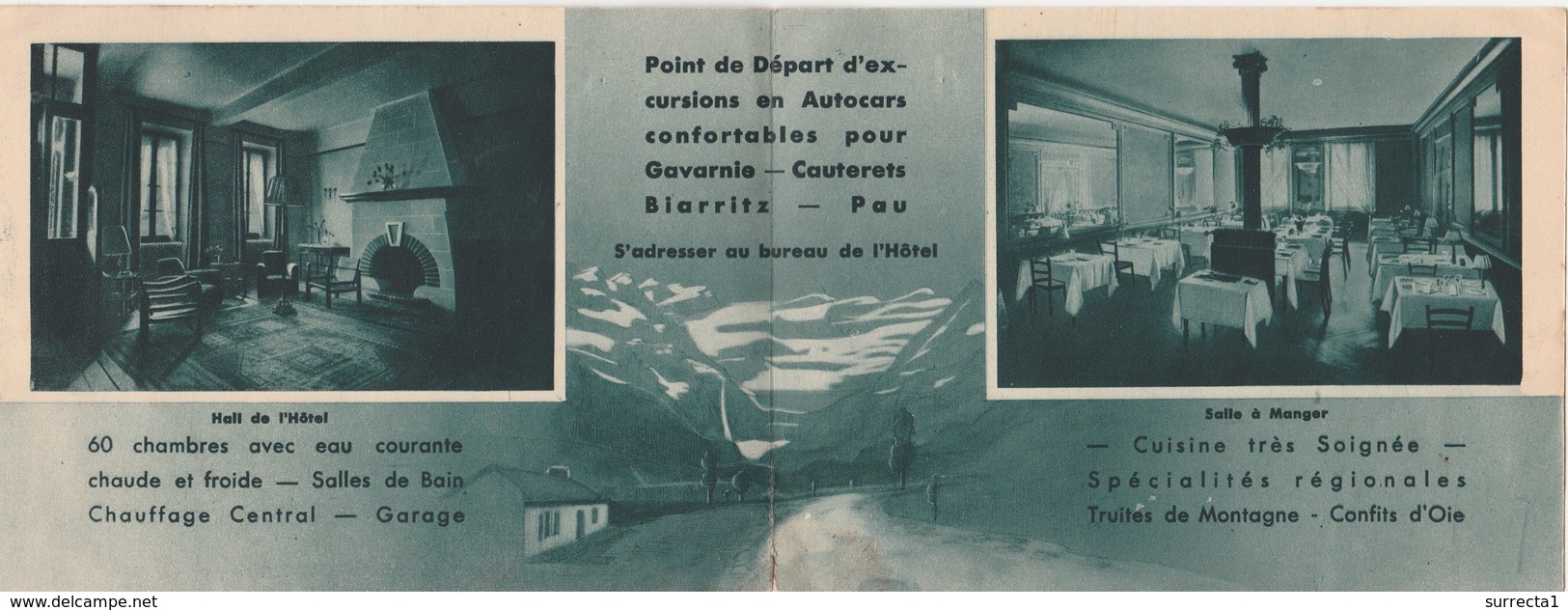 Carte Commerciale Dépliant Hôtel MOURA & Du Commerce / CHALAUD MOURA / Lourdes 65 - Autres & Non Classés