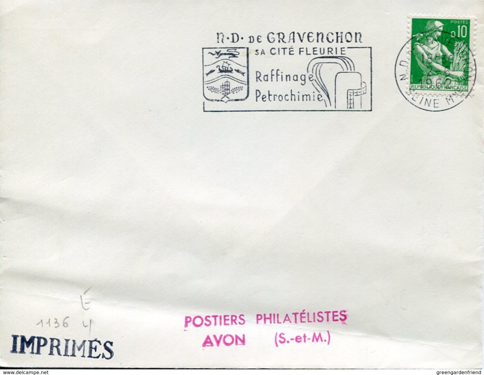 17935  France, Special Postmark 1962 Petrochemical   Raffinage Petrochemie - Erdöl