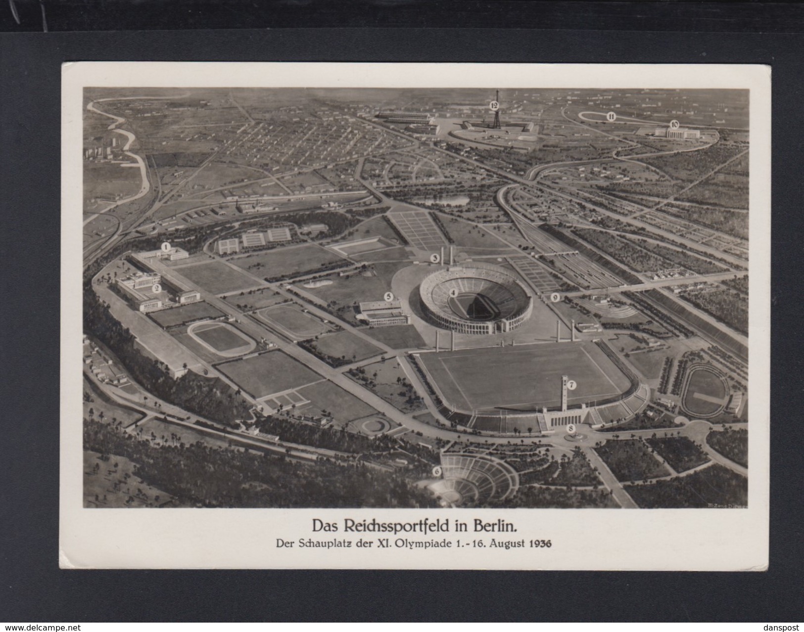 Dt. Reich AK Das Reichssportfeld In Berlin Olympia 1936 Sonderstempel - Olympic Games