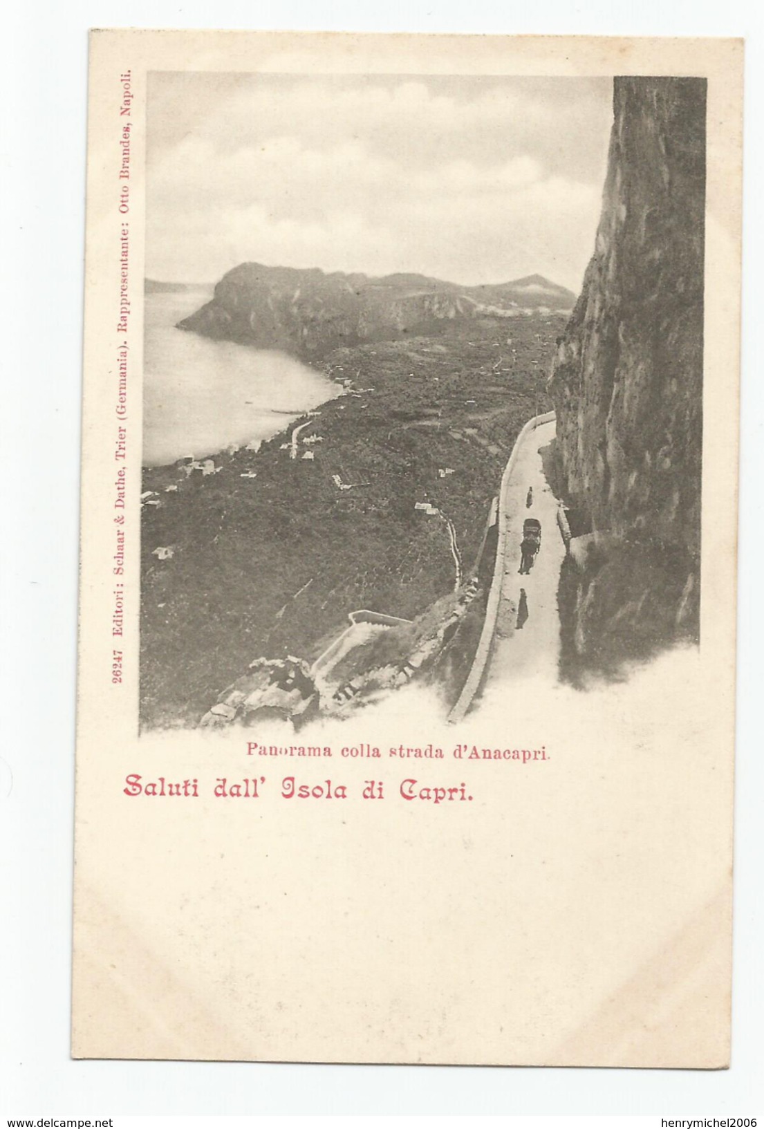 Italie - Italia - Italy - Campania - Saluti Dall' Isola Di Capri Panorama Colla Strada D'anacapri - Autres & Non Classés