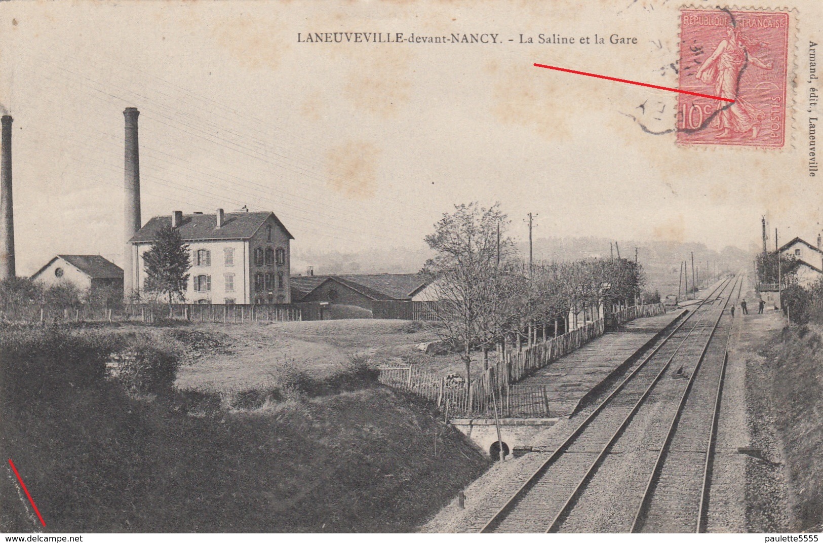 CPA- LANEUVEVILLE-devant-NANCY -  La Saline Et La Gare 1906 Dép54 (2scans) - Sonstige & Ohne Zuordnung