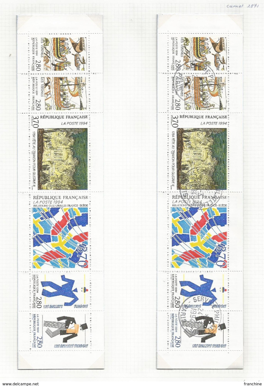 1994 - Année complète ** (MNH) et oblitérés (o) + bandes-carnets non pliées + quelques cadeaux